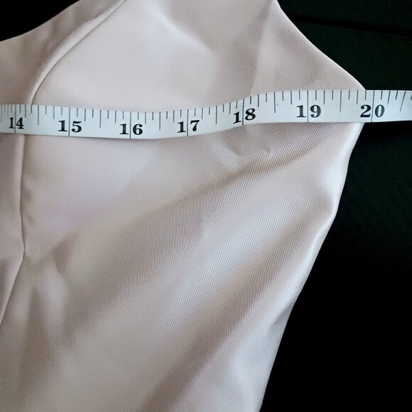 NEW Alfred Sung Spaghetti-Strap Satin Midi Dress Cameo/Blush‎ Pink Size 14 D799 - Picture 12 of 15